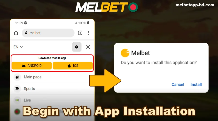 Guide on downloading the Melbet app for players from Bnagladesh